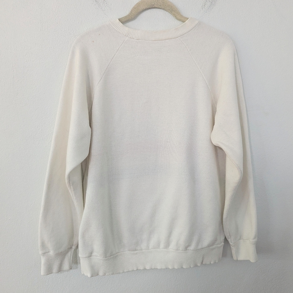 Vintage 90s Italia Roma Graphic Pullover Sweatshirt Italy White Size Medium M - Picture 8 of 8